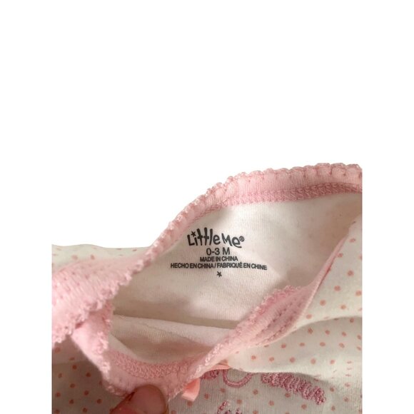 Little Me Girls Infant Baby Size 0 3 months Long Sleeve Pajamas SLeeper Sack Pol - Picture 3 of 3